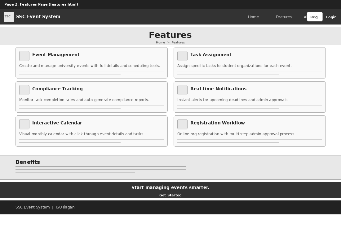 Features Wireframe
