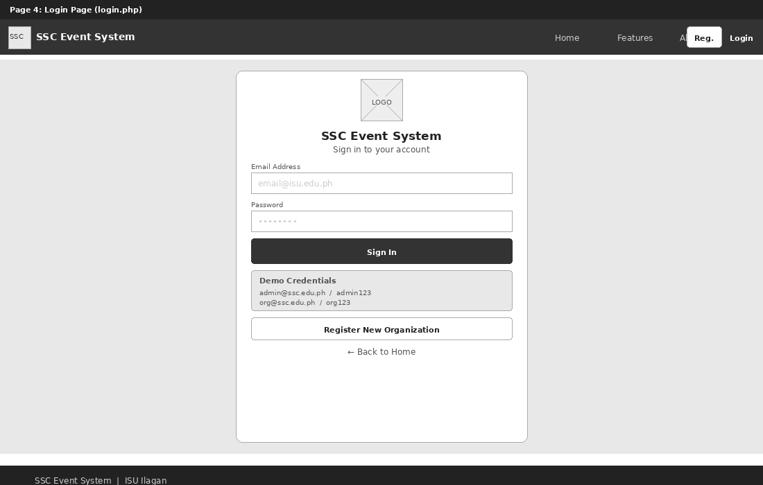Login Wireframe